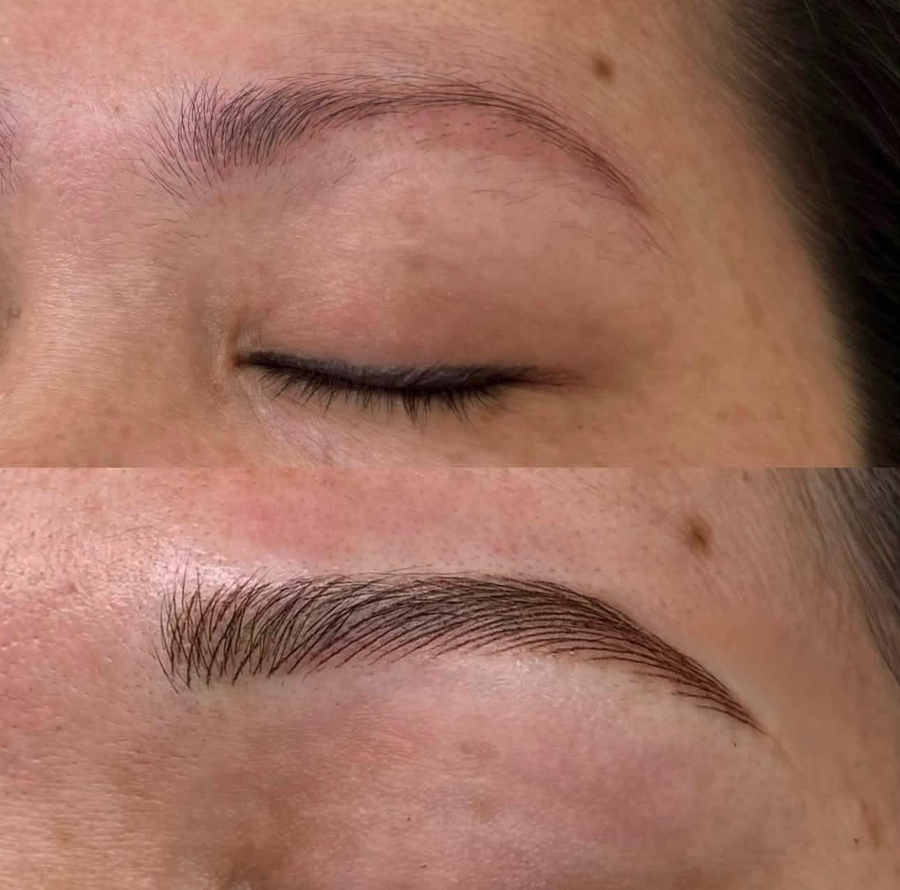 Nano hairstrokes brows before and after by Ash in Braybrook, Melbourne