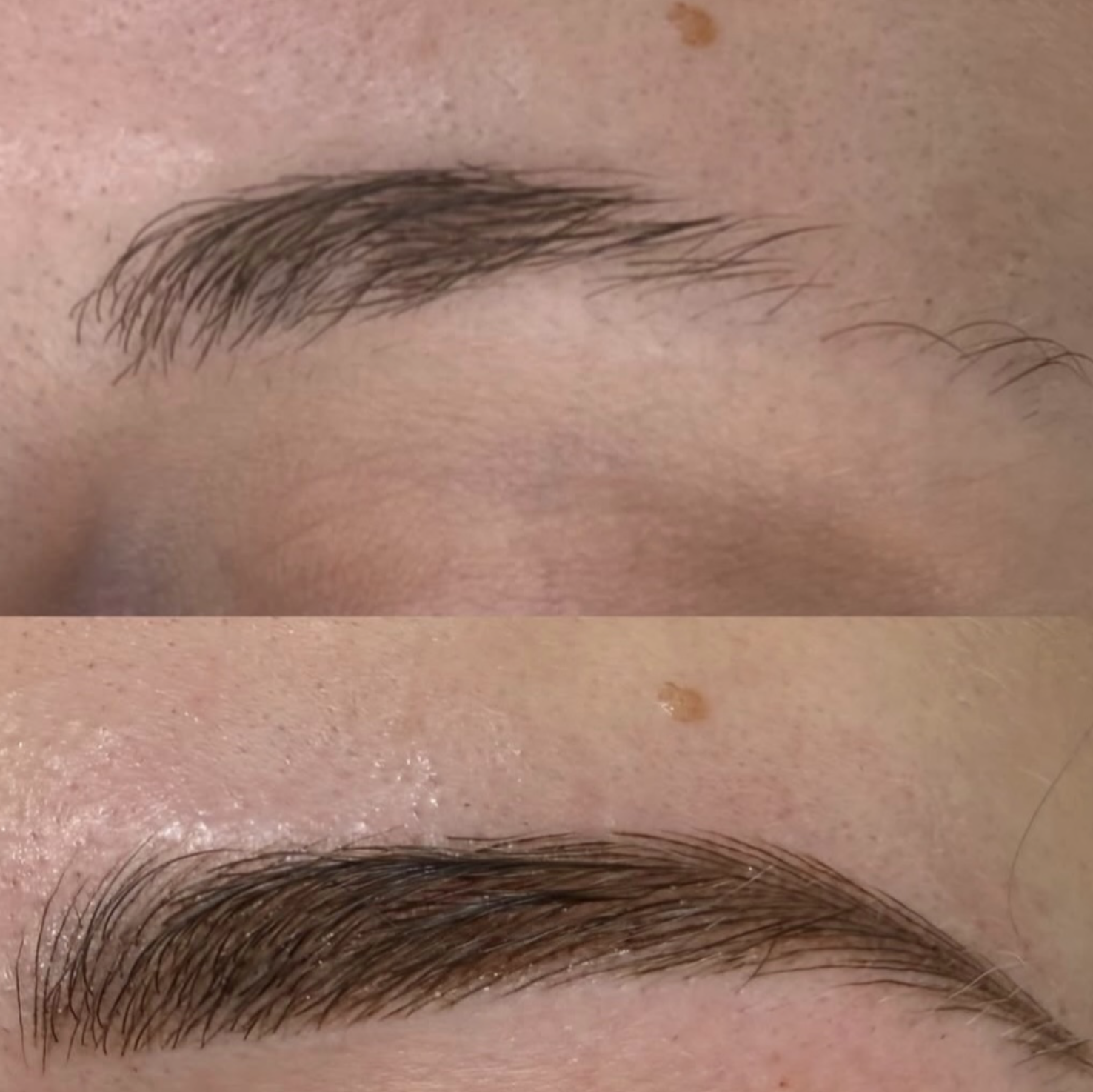 Brow lamination before & after by Ash