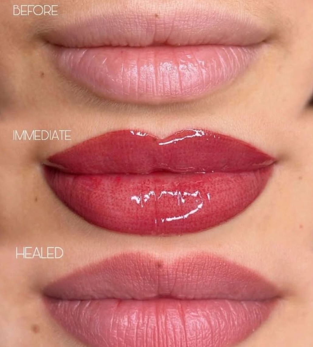 Lip blush cosmetic tattoo colour and definition by Ash in Braybrook, Melbourne